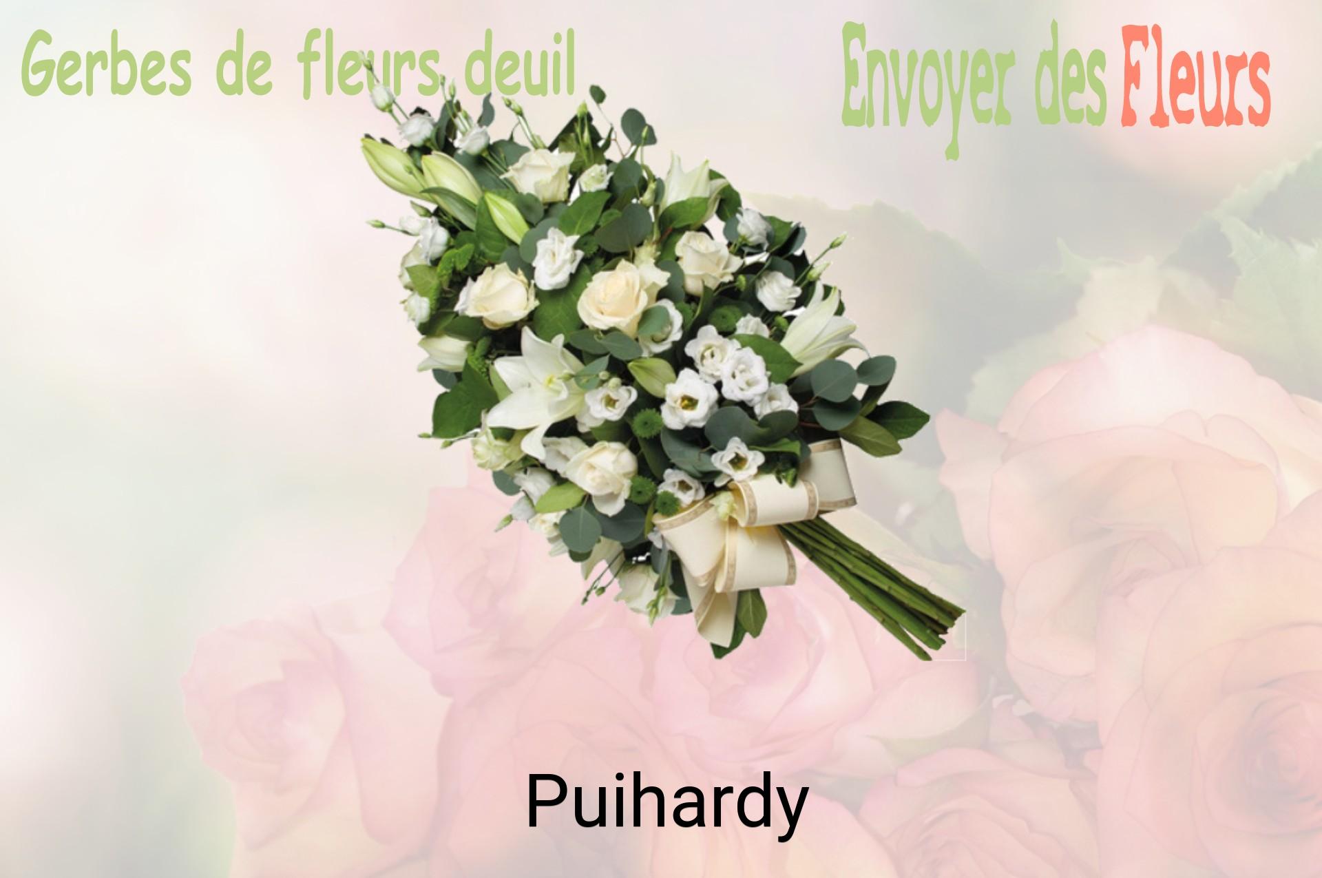 Gerbe de fleurs de deuil livrée à Puihardy